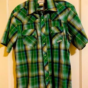 Wrangler Wrancher Pearl Button Short Sleeve Shirt